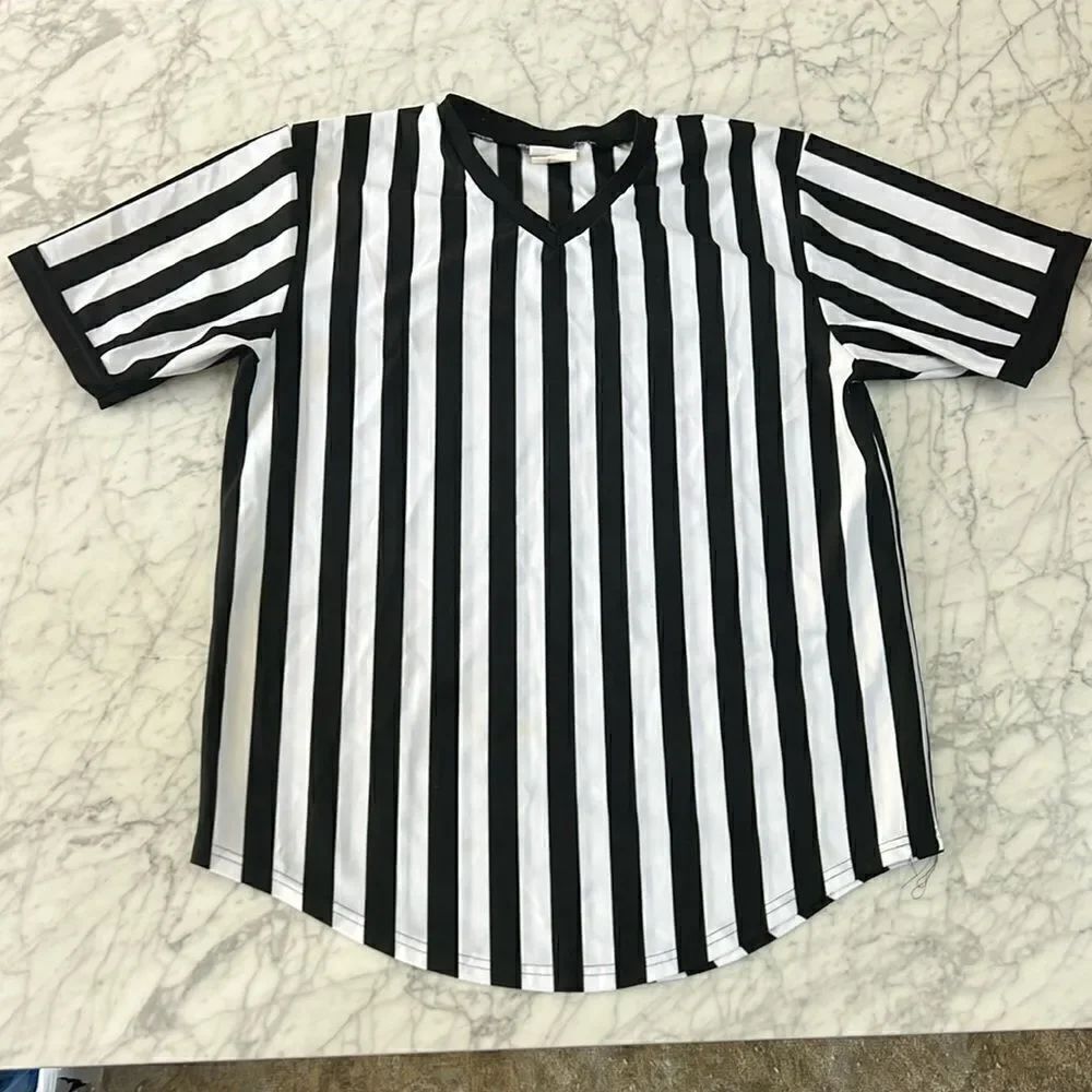 Vintage Men referee football shirt Halloween costume Sz XL